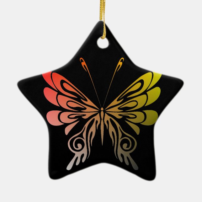 Schmetterlingsschmuck Keramikornament (Hinten)