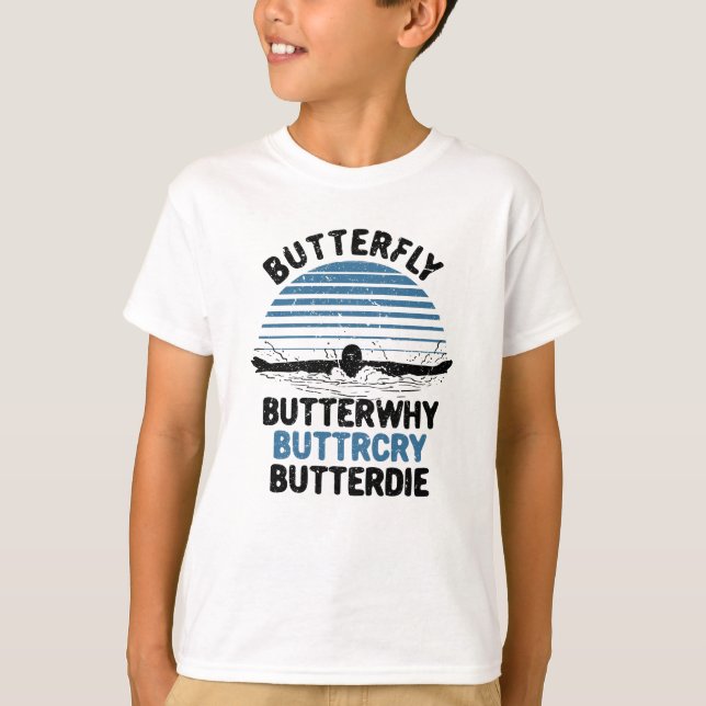Schmetterlingsschwimmen - Schmetterling, warum Sch T-Shirt (Vorderseite)