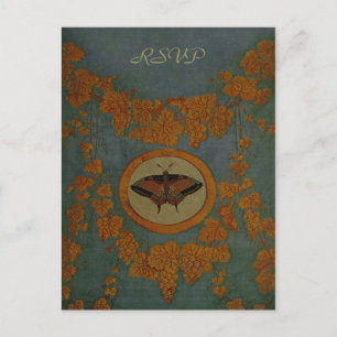 Schmetterlingsseidenmatte ~ Hochzeitsszenario-RSVP Einladungspostkarte