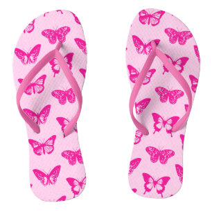 Schmetterlingsskizze, hellrosa und pinkfarben flip flops