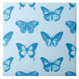 Schmetterlingsskizze, himmelblau und azurblau fliese