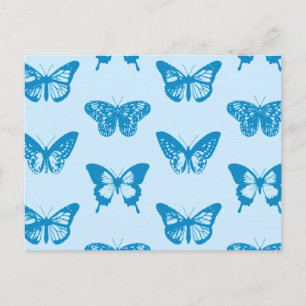 Schmetterlingsskizze, himmelblau und azurblau postkarte
