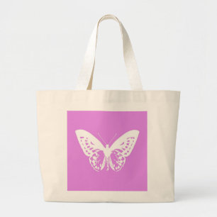 Schmetterlingsskizze, Orchidee und weiß Jumbo Stoffbeutel