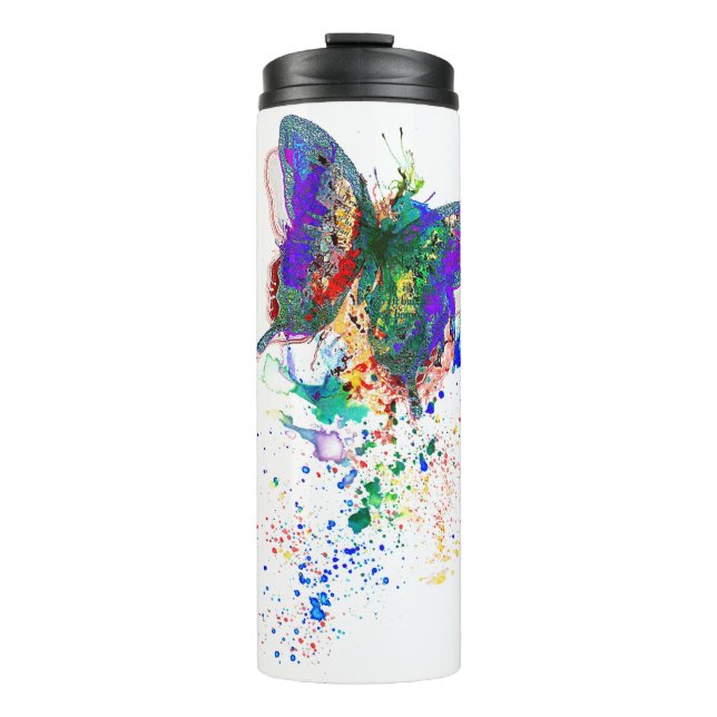 Schmetterlingsspritzer Thermosbecher (Vorderseite)