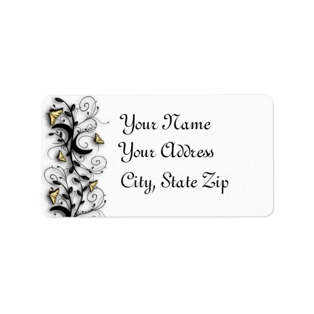 Schmetterlingsthema Adressaufkleber (Vorne)