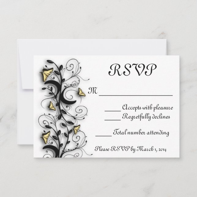 Schmetterlingsthema Einladung (Vorderseite)