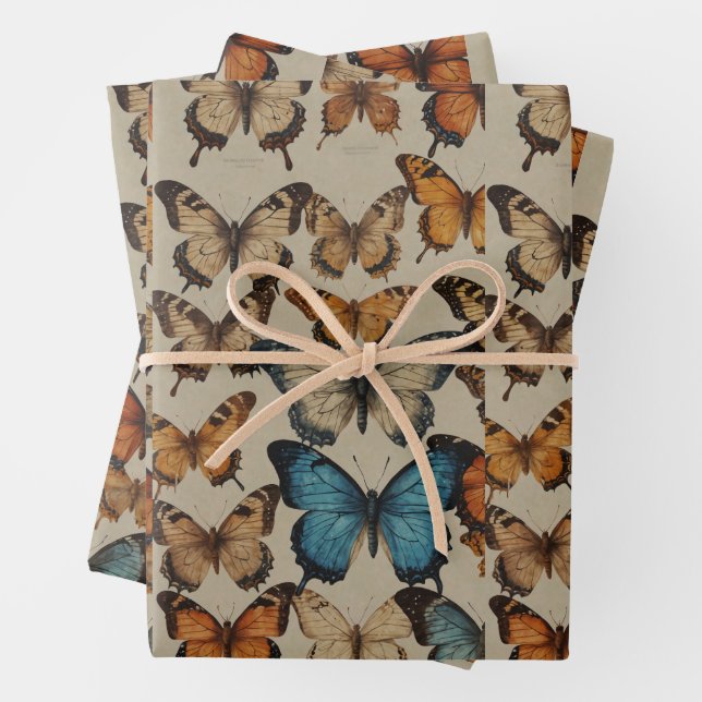 Schmetterlingsträume: Elegante Schmetterlingswarze Geschenkpapier Set (Beispiel)