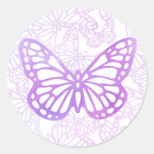 Schmetterlingsträume (Lavendel-Single) Runder Aufkleber