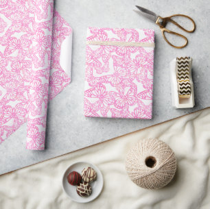 Schmetterlingsträume (Rosa) Geschenkpapier