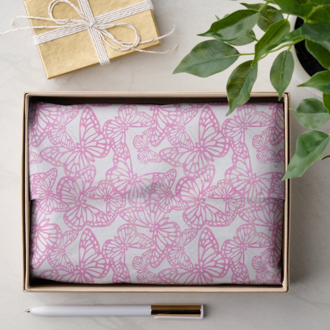 Schmetterlingsträume (Rosa) Seidenpapier (Geschenk)