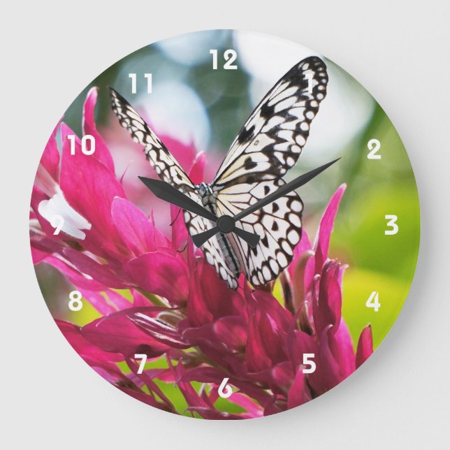 Schmetterlingsuhren Große Wanduhr (Vorderseite)