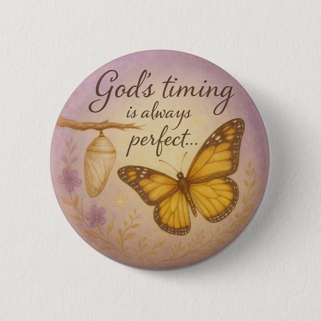 Schmetterlingsverwandlung - Knopfdesign Button (Vorderseite)