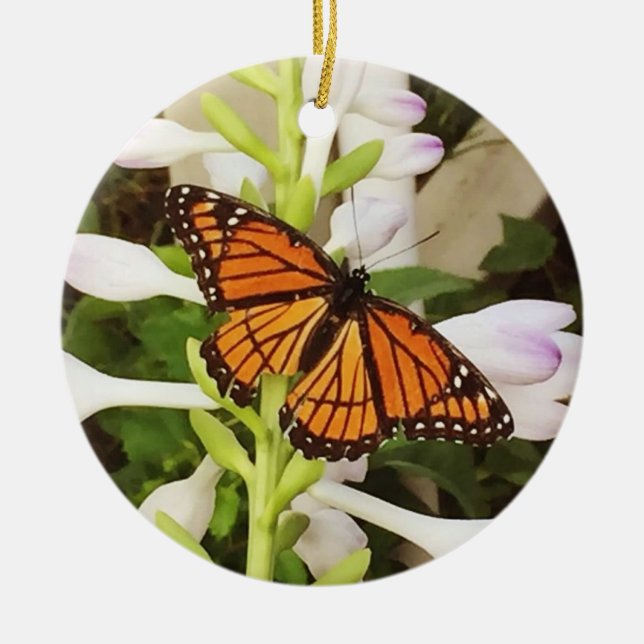 Schmetterlingsverzierung Keramikornament (Vorne)
