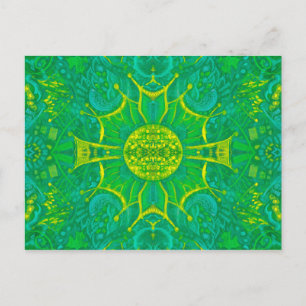 Schmetterlingswald Bohemian Arabesque Muster Grün Postkarte