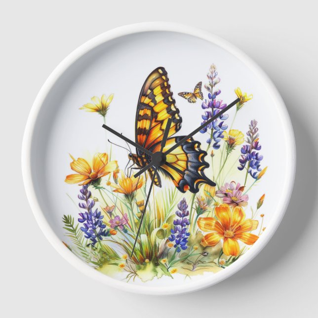 Schmetterlingswand Uhr (Vorderseite)