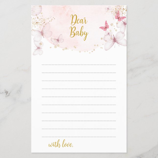 Schmetterlingsweine für Babykarten Flyer (Vorne)