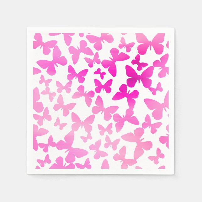 Schmetterlingswerfen (rosa) serviette (Vorderseite)