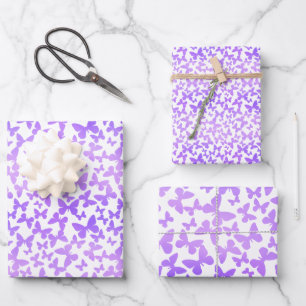 Schmetterlingswirbel (Lavendel) Geschenkpapier Set