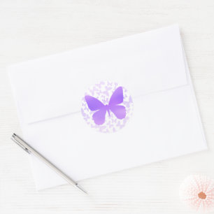 Schmetterlingswirbel (Lavendel-Single) Runder Aufkleber