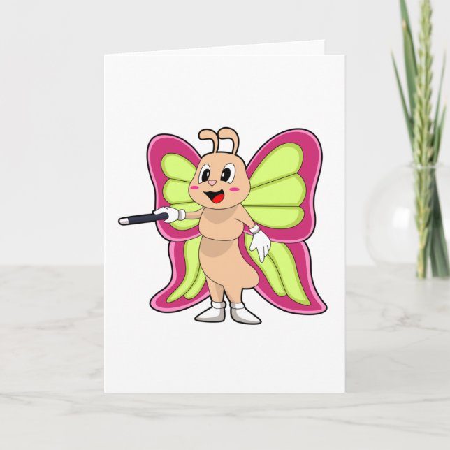 Schmetterlingzauberstab Karte (Vorderseite)