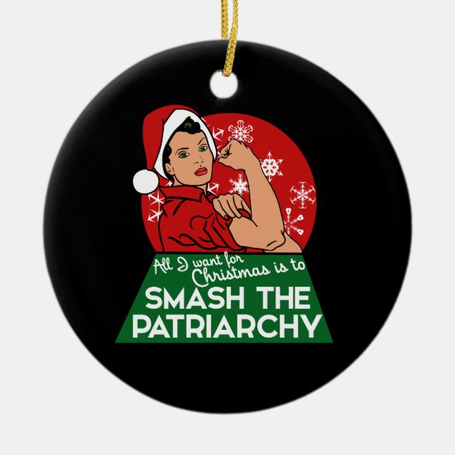Schmettern Sie das patriarchalische Weihnachten Keramik Ornament (Vorne)
