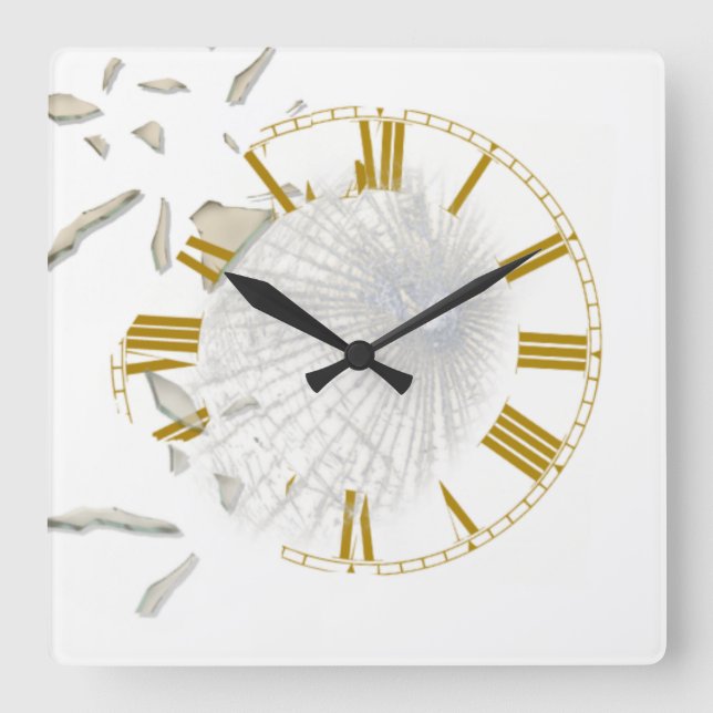Schmetterwirkung Quadratische Wanduhr (Vorderseite)