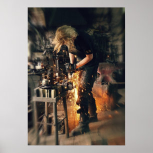Schmied am Arbeitsplatz Poster