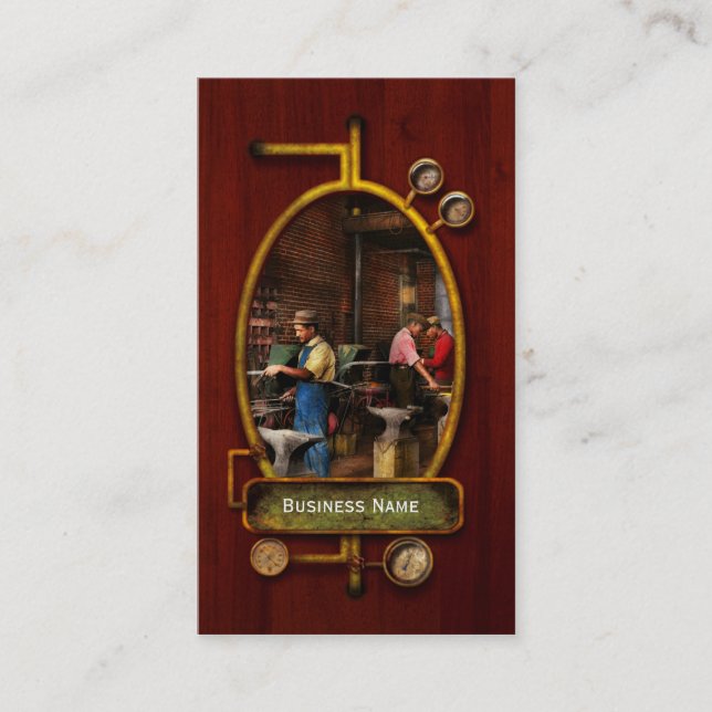 Schmied - Schmiedeschule 1899 Visitenkarte (Vorderseite)