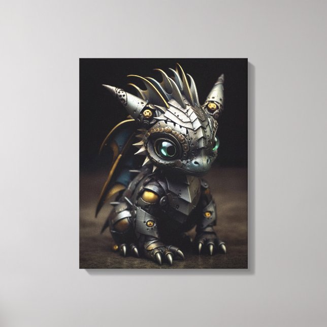 Schmiedefeuer: Der MetallBaby-Drache Leinwanddruck (Vorderseite)