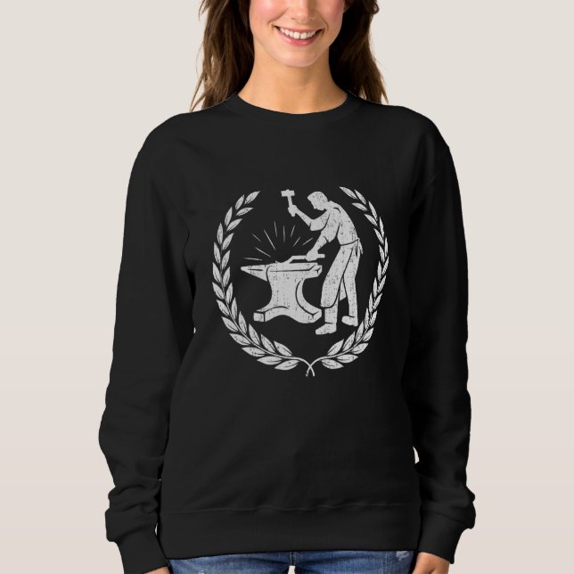Schmiedehammer und Anvil Blacksmith Sweatshirt (Vorderseite)