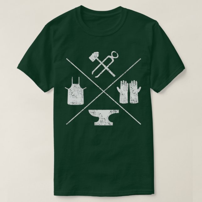 Schmiedewerkzeuge Schmiedekunst Schmied T-Shirt (Design vorne)