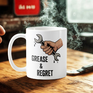 Schmiere & Reue   Techniker-Leben-Witz Kaffeetasse