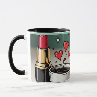 Schmink- und Kaffee-Ästhetik-Tasse als Geschenk fü Tasse