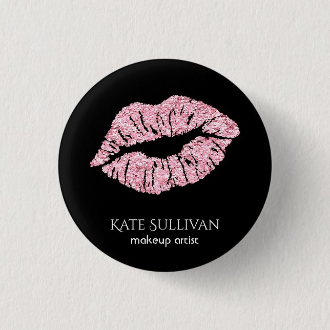Schminkkünstler chic pink lips button (Vorderseite)
