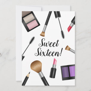 Schminkprodukte Sweet Sixteen Geburtstagsfeier Einladung