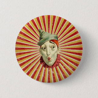 Schmollender Vintage-Zirkusclown Button