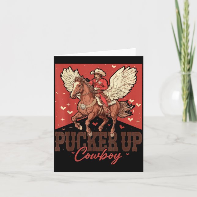 Schmollmund Cowboy Lustiges Western Valentinstag  Karte (Vorderseite)