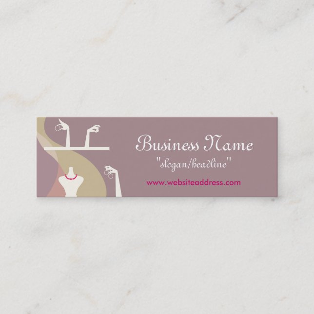 Schmuck-Anzeigen-Visitenkarten Mini Visitenkarte (Vorderseite)