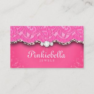 Schmuck Business Card Leopard Lace Pink Visitenkarte