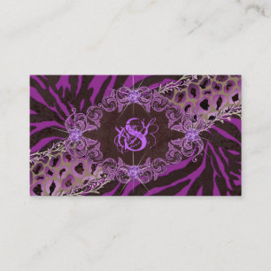 Schmuck Business Card Mode Zebra Leopard Lila Visitenkarte