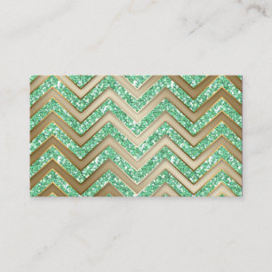 Schmuck Business Card Zickzack Sparkle Gold Minze Visitenkarte