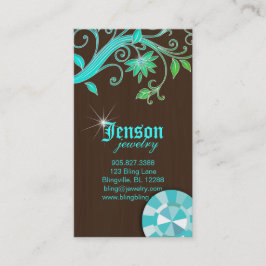 Schmuck Business Cards Blume Crystal Blauer Sparge Visitenkarte