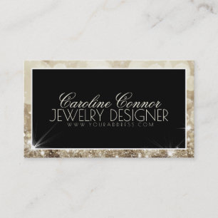 Schmuck Designer Glitzer Star Black Bold Card Visitenkarte