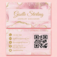 Schmuck Designer Rosa Gold Agate QR Code