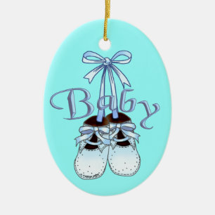 Schmuck für unsere Baby Boy Shoes Keramik Ornament