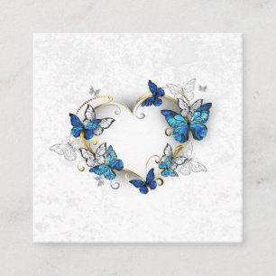 Schmuck Herz mit Schmetterlingen Morpho Begleitkarte