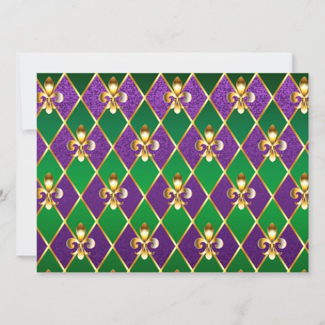 Schmuck Hintergrund Mardi Gras Save The Date (Vorderseite)
