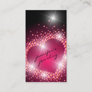 Schmuck Hot Pink Diamanten Edelsteine Herz Visitenkarte