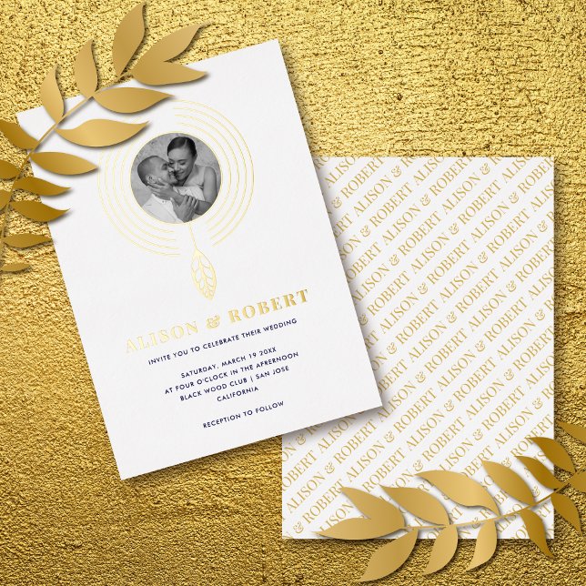 Schmuck inspiriert Rahmen und Foto Folieneinladung (Von Creator hochgeladen)