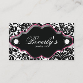 Schmuck Loyalty Card Rosa Damask Diamonds Treuekarte